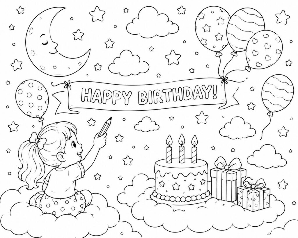 starry night coloring page